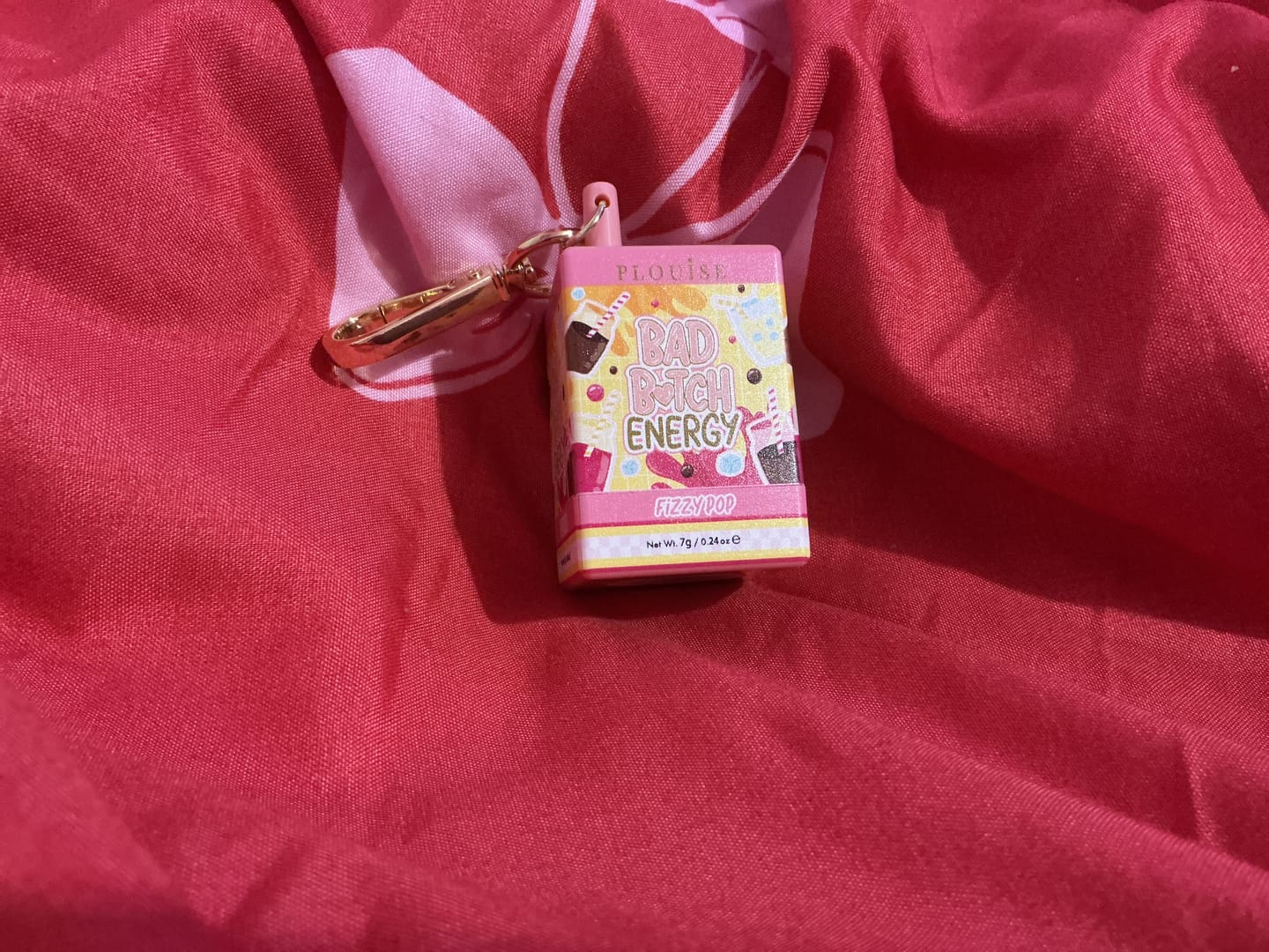 Customer photo review of P. Louise Bad Bitch Energy Keychain Lip Balm