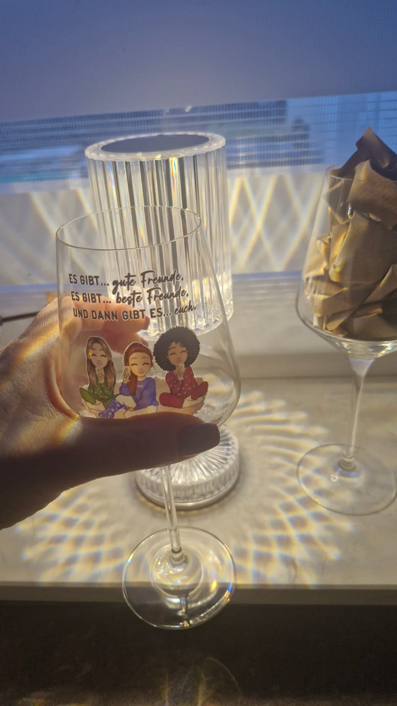 Customer photo review of Herzensmenschen - Personalisiertes Weinglas