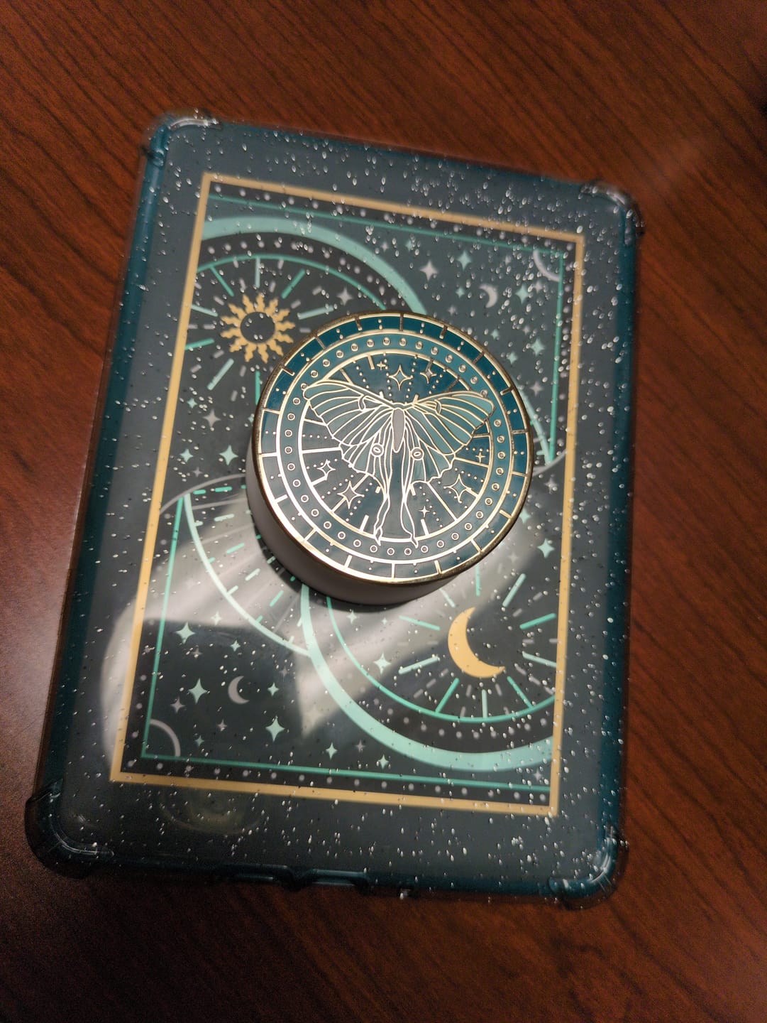 Customer photo review of Luna Moth - Kindle Sticker Insert