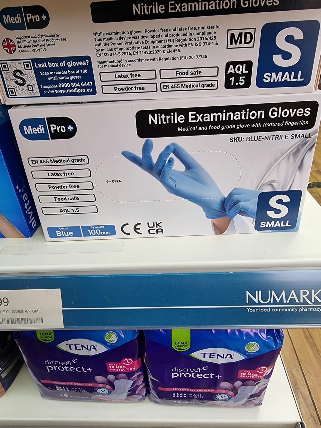 Customer photo review of Blue Nitrile Gloves Medical Grade Cat III PPE Small x 100