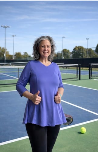 Customer photo review of Anti-Muffin Top Flowy 3/4 Sleeve