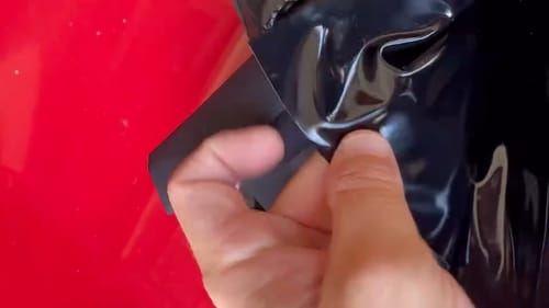 Customer photo review of Black Glossy Stretch Patent Leather/Latex