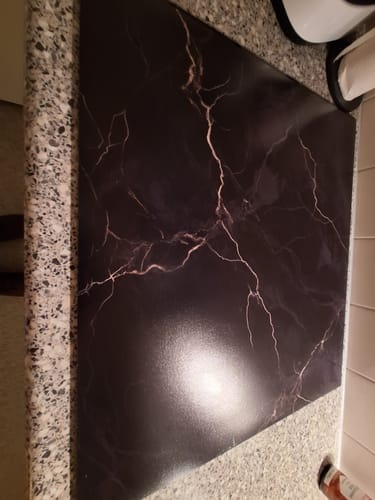Customer photo review of Inductiebeschermer - Marmer - Natuurlijk - Textuur - Zwart