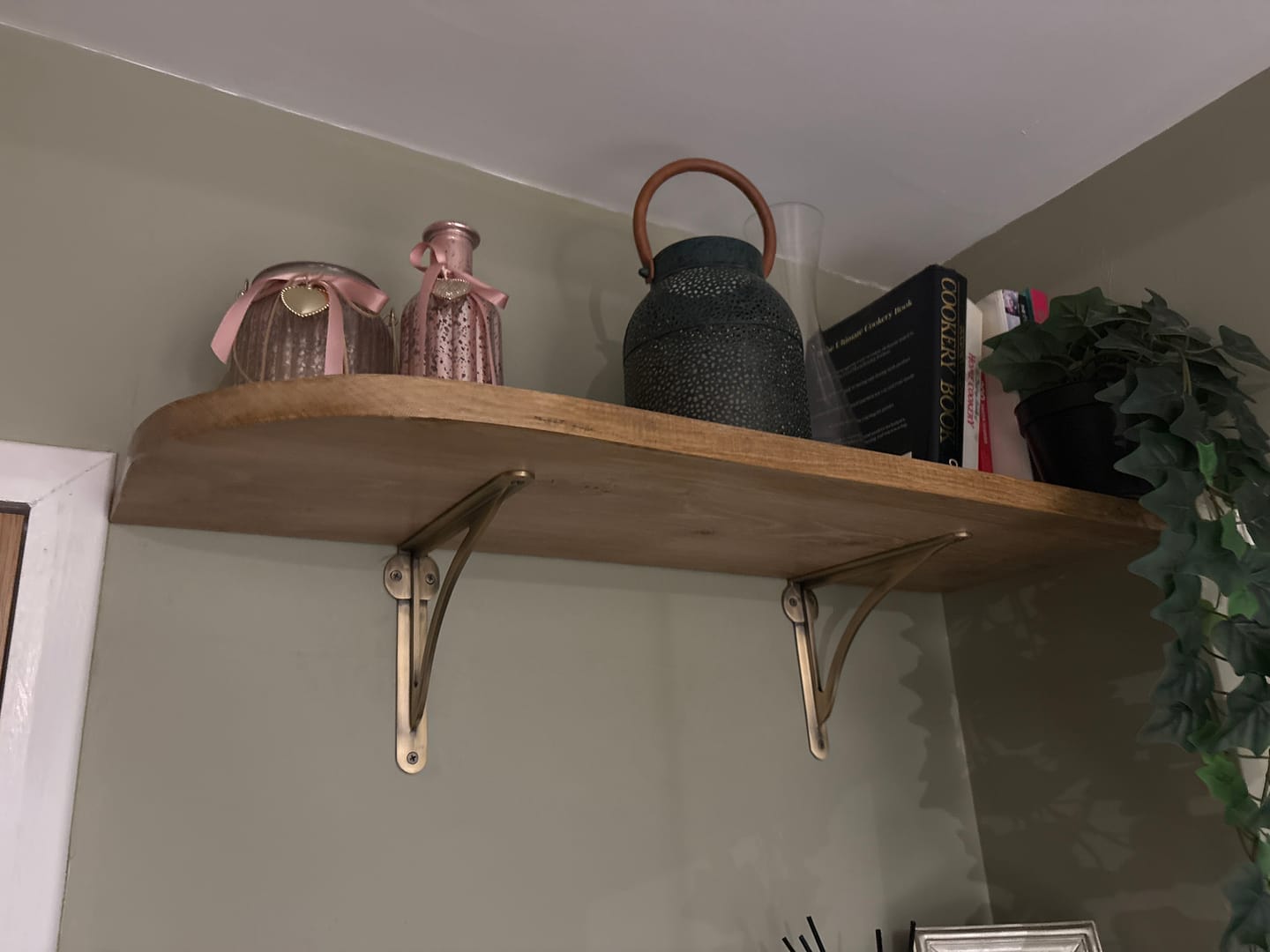 Customer photo review of Ironbridge Aged Brushed Brass Shelf Brackets | 4.5/6/7/8/10"