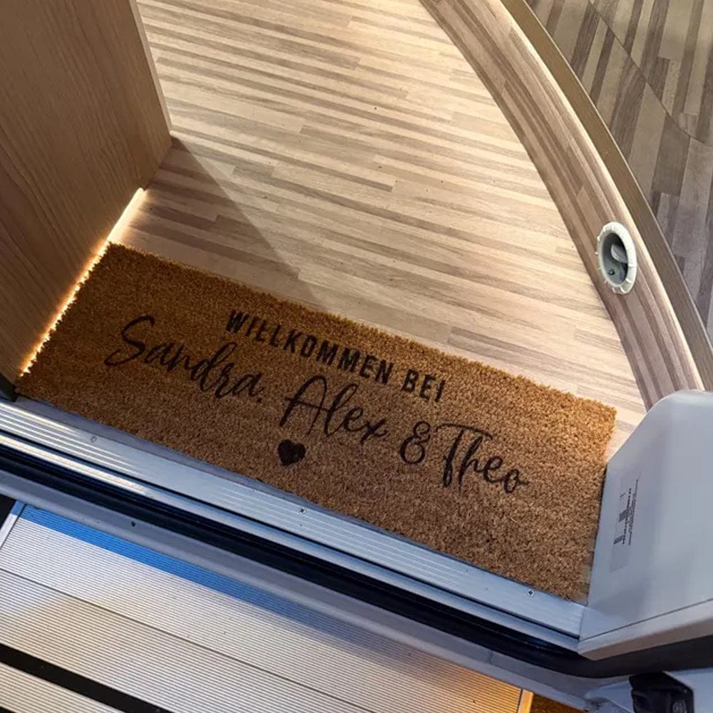 Customer photo review of Fußmatte aus Kokos personalisierbar – Willkommen bei Familienname mit Herz