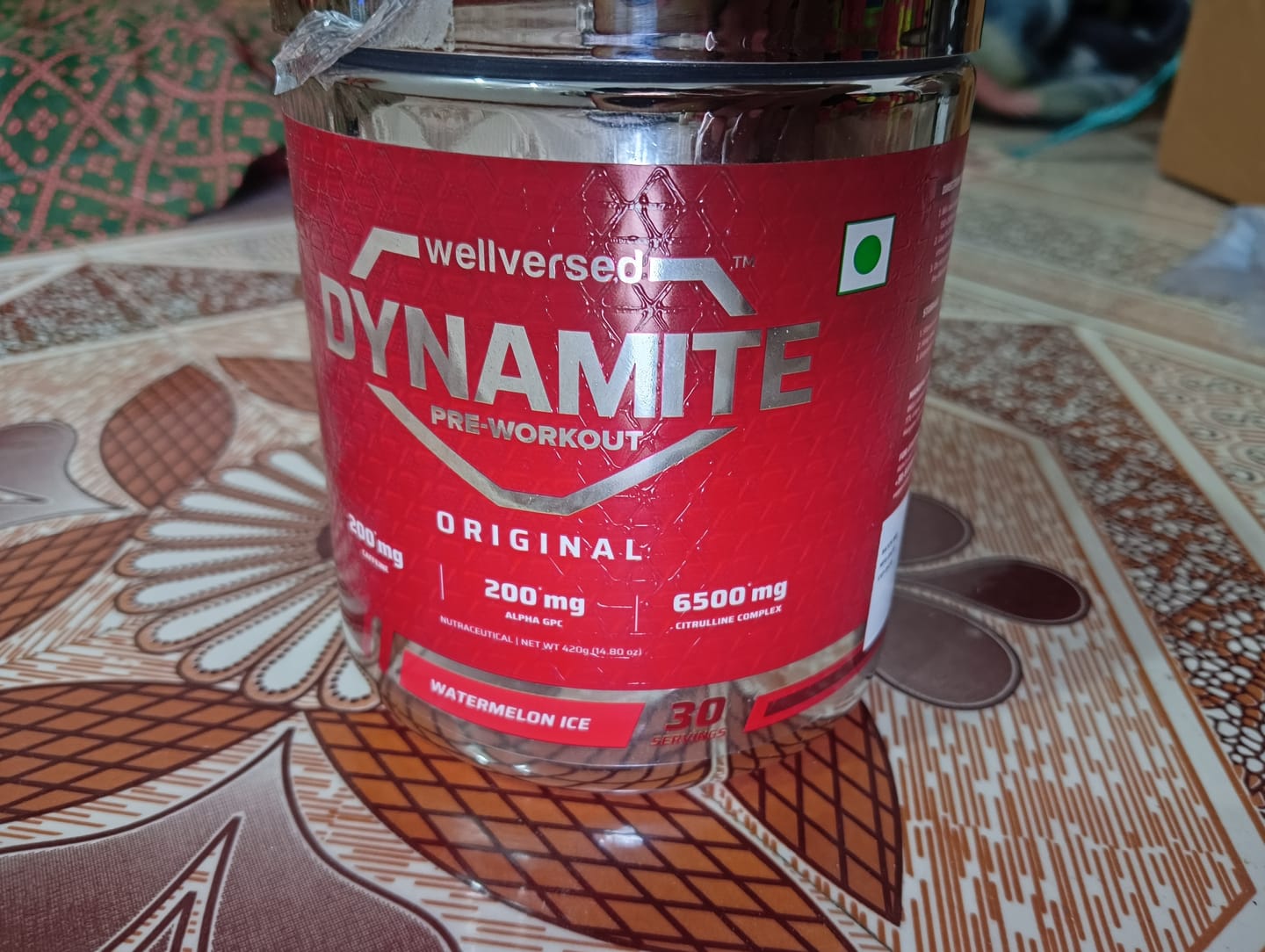 Customer photo review of Dynamite Pre-Workout (420g, 30 Servings) | Watermelon Ice