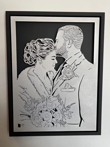 Customer photo review of Wedding Anniversary Metal Portrait