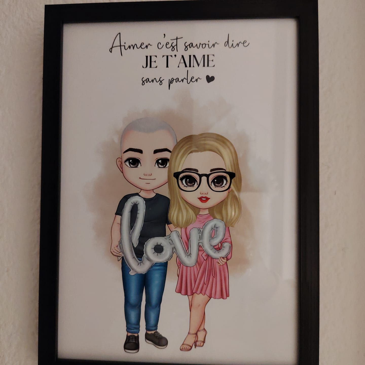 Customer photo review of Affiche Personnalisée - Couple Chibi - Saint-Valentin