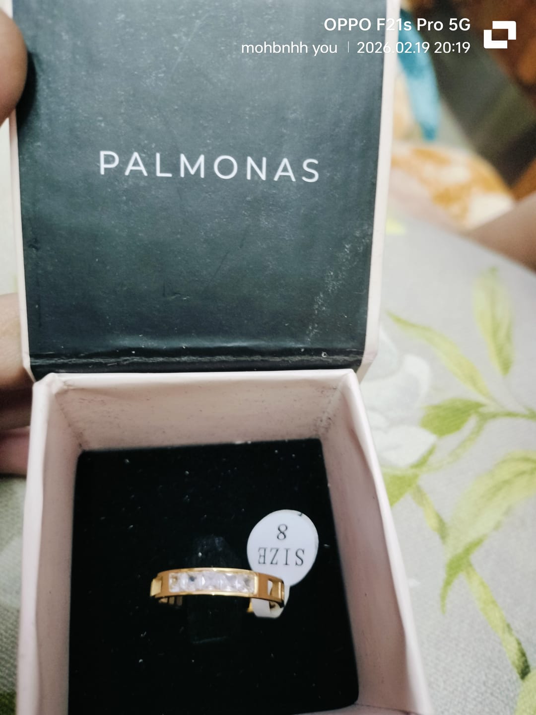Customer photo review of Aurora Frame Sparkle Ring