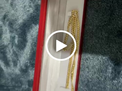 Customer video review of 14 k Hollow Cuban Choker & Bracelet SET (6MM) JTJ™