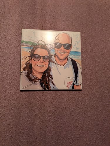 Customer photo review of Jouw Foto in Karikatuur Stijl - Gepersonaliseerde Tegel