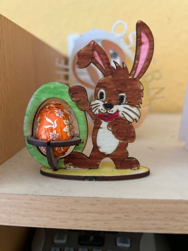 Customer photo review of Easter bunny egg holder laser cut svg file