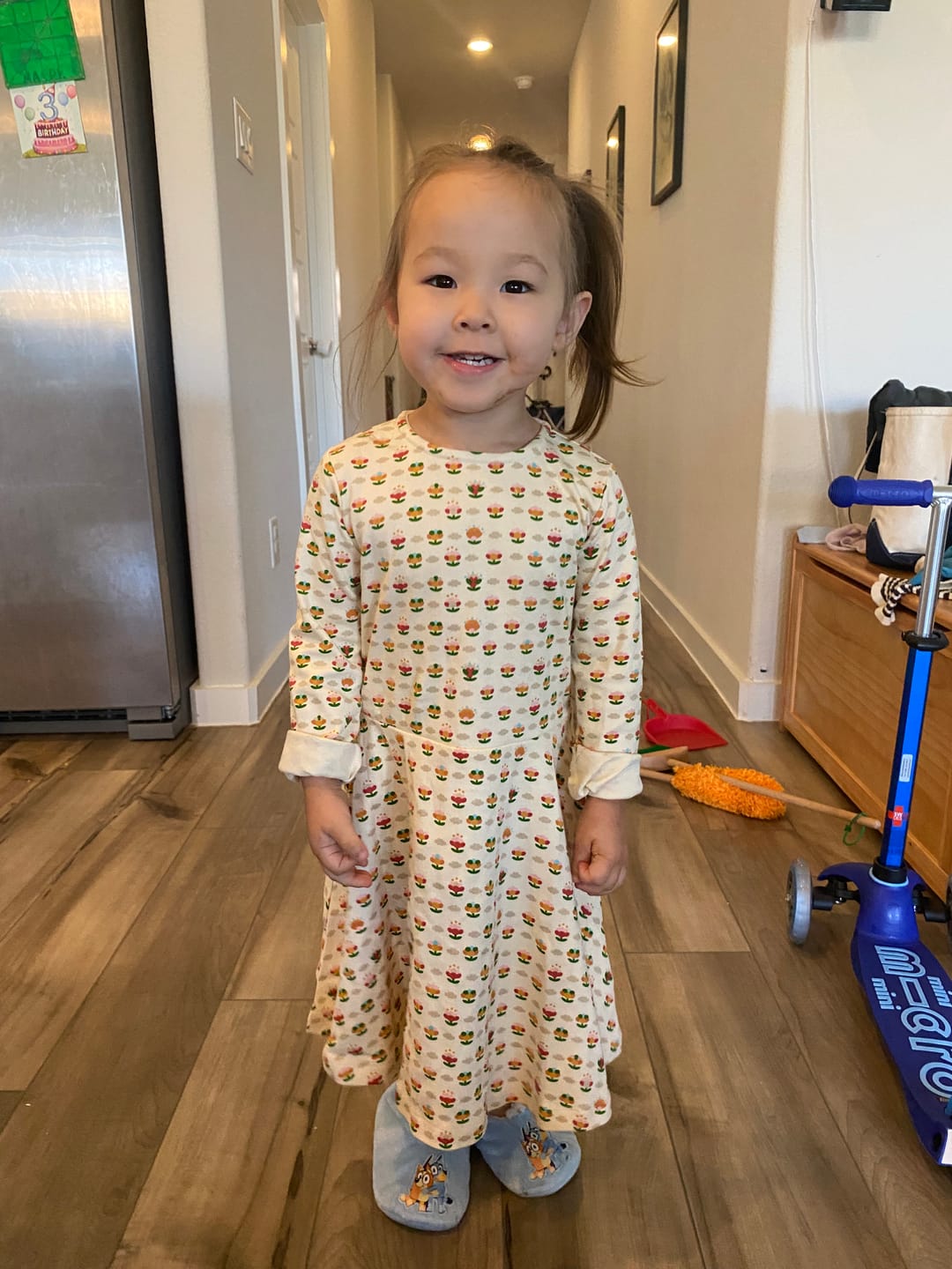 Customer photo review of Little Blooms Long Sleeve Spinny Dress