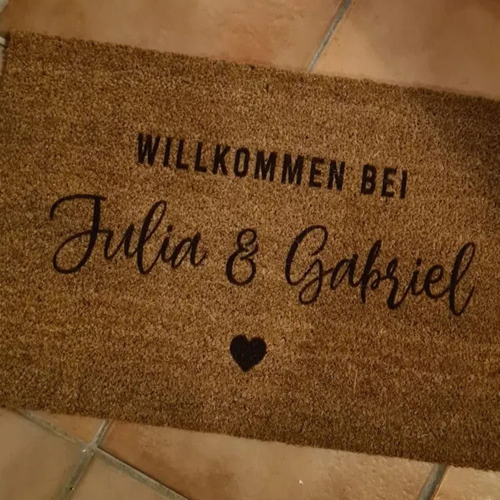Customer photo review of Fußmatte aus Kokos personalisierbar – Willkommen bei Familienname mit Herz