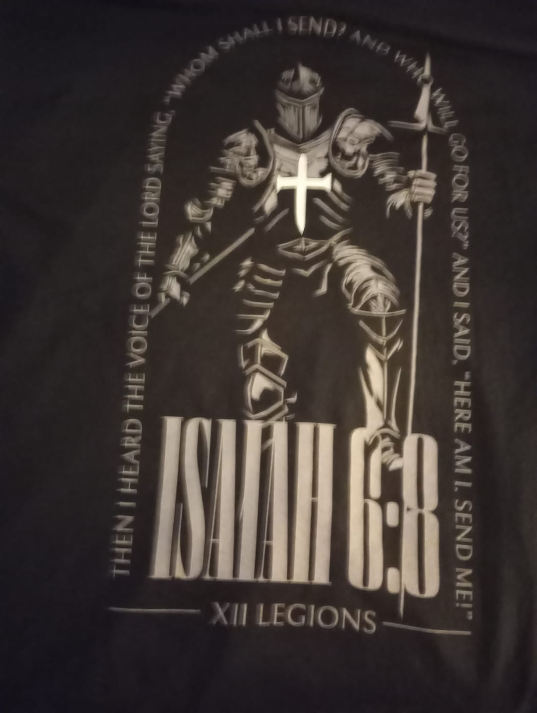 Customer photo review of ISAIAH 6:8 T-shirt