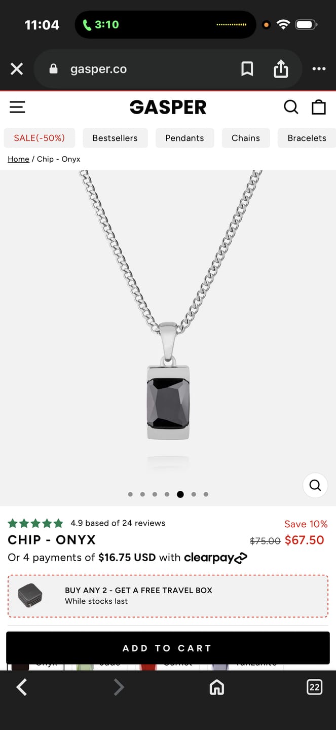 Customer photo review of Chip - Onyx