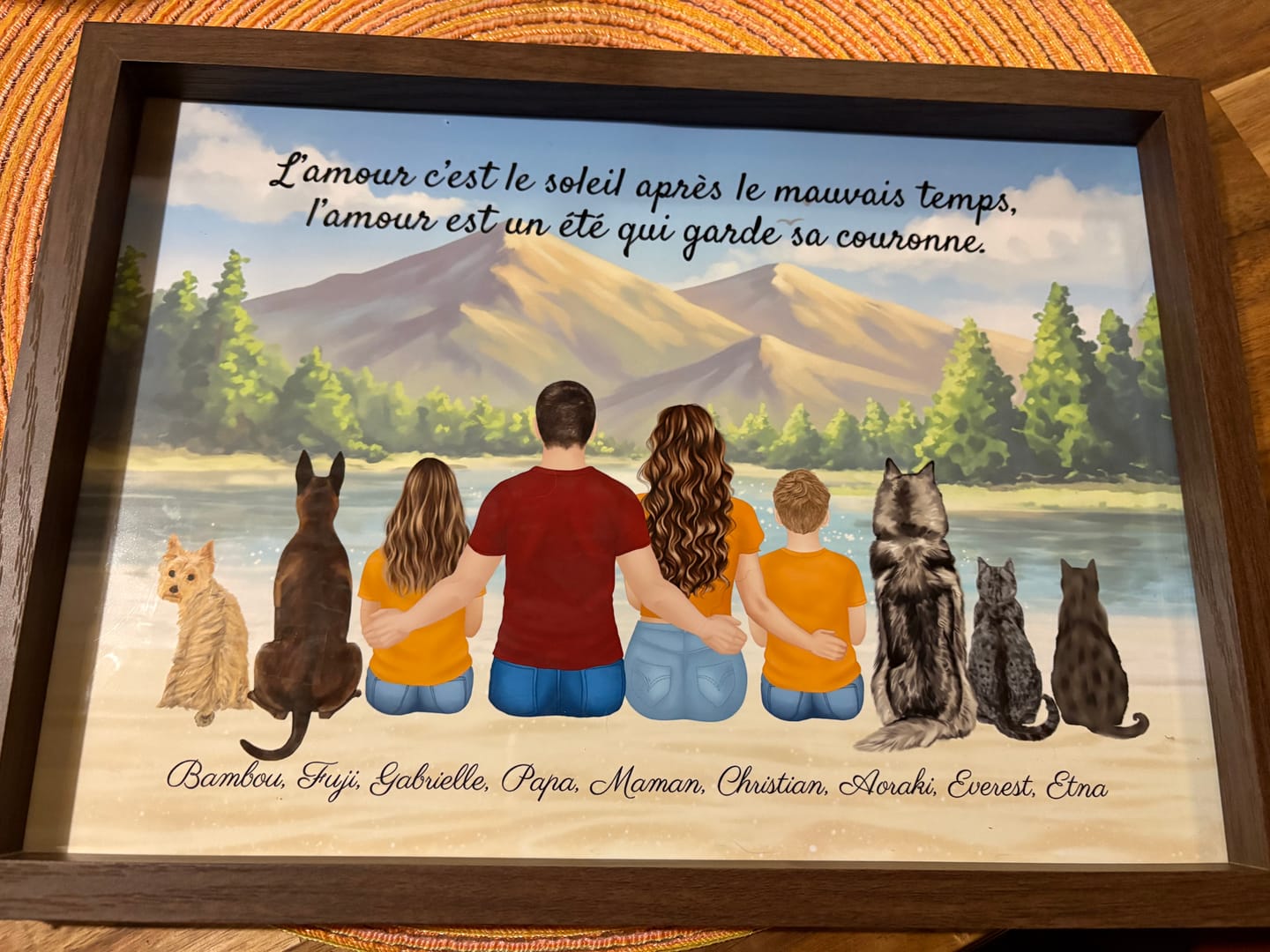 Customer photo review of Affiche Personnalisée - Famille Papa Maman Enfants & Animaux