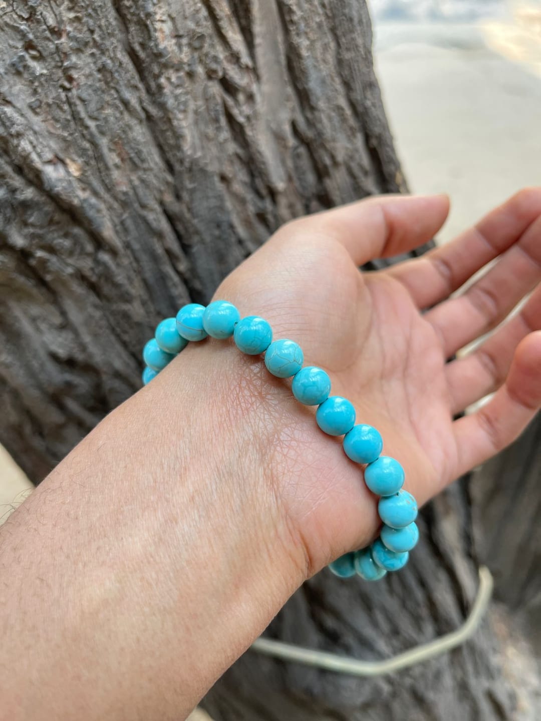 Customer photo review of Firoza Turquoise Crystal Bracelet — Premium Vastu Remedy Stone of Protection for Good Luck & Prosperity