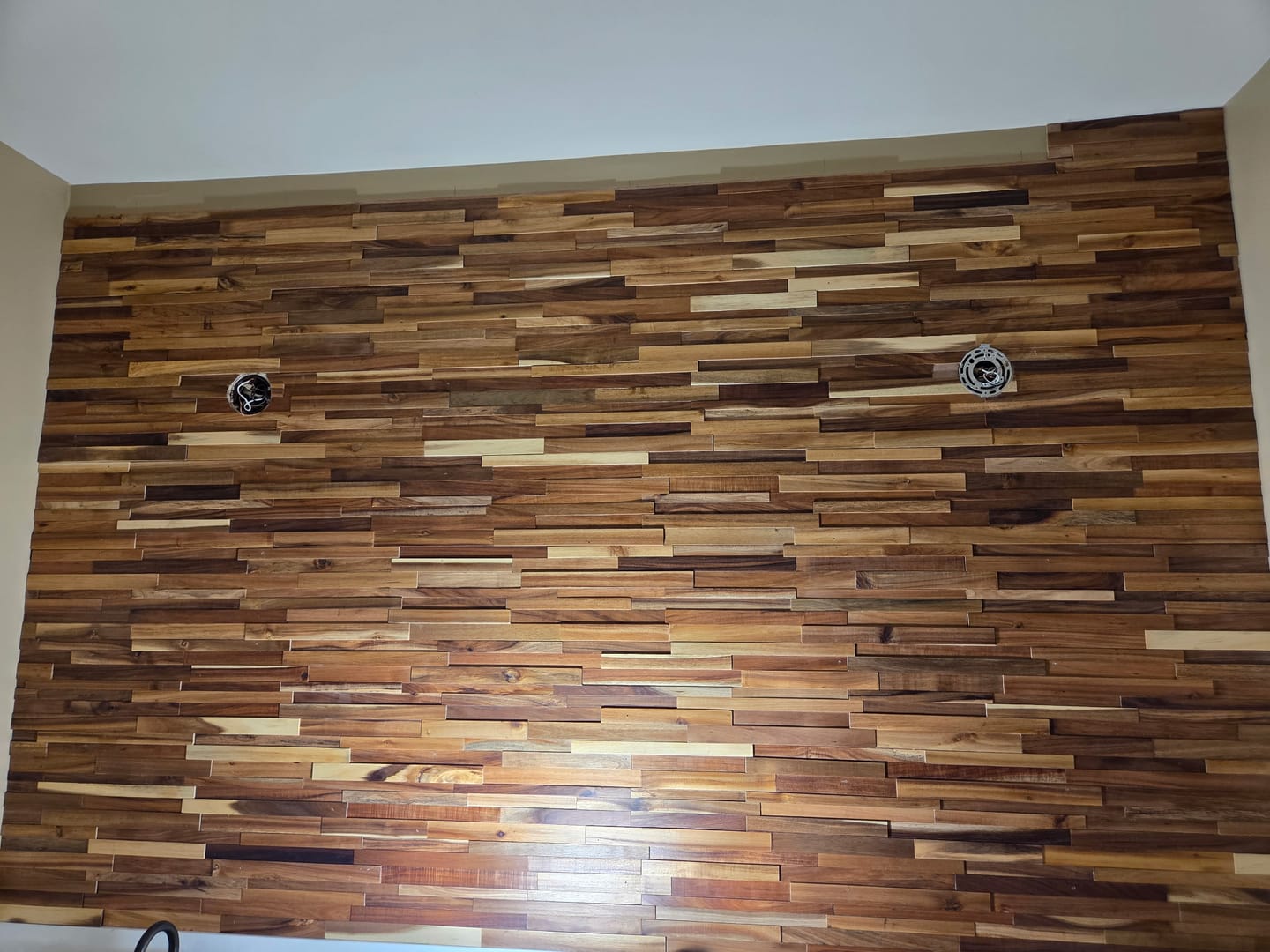 Customer photo review of Natural Acacia 3D Stacked Panels