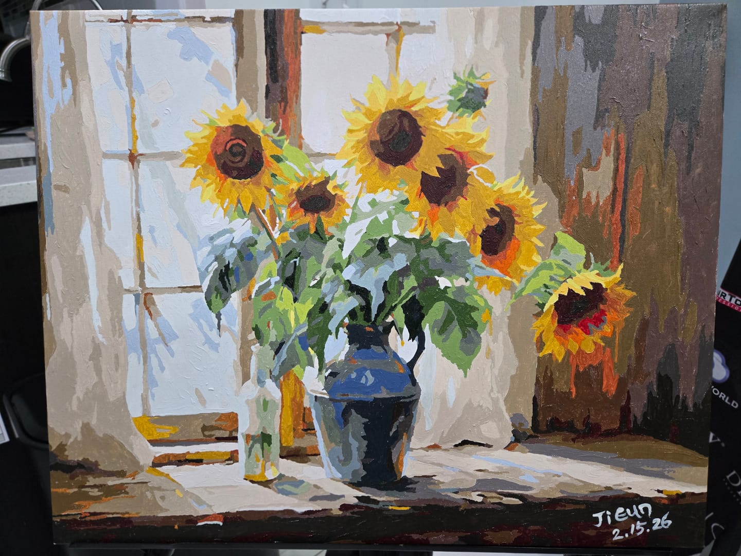 Customer photo review of Adjustable Aluminum Easel