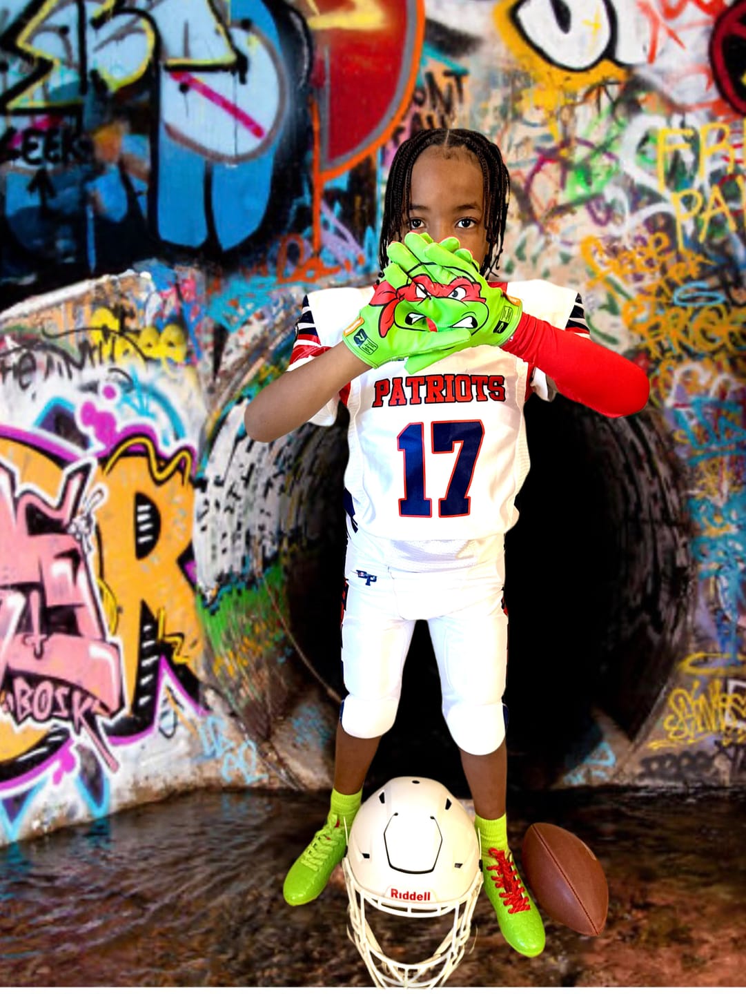 Customer photo review of Ninja Turtles: Raphael Football Cleats – Quantum Speed 2.0 by Phenom Elite