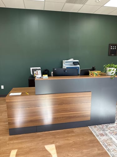Customer photo review of Modern Reception Desk for Offices/Clinics/Studio