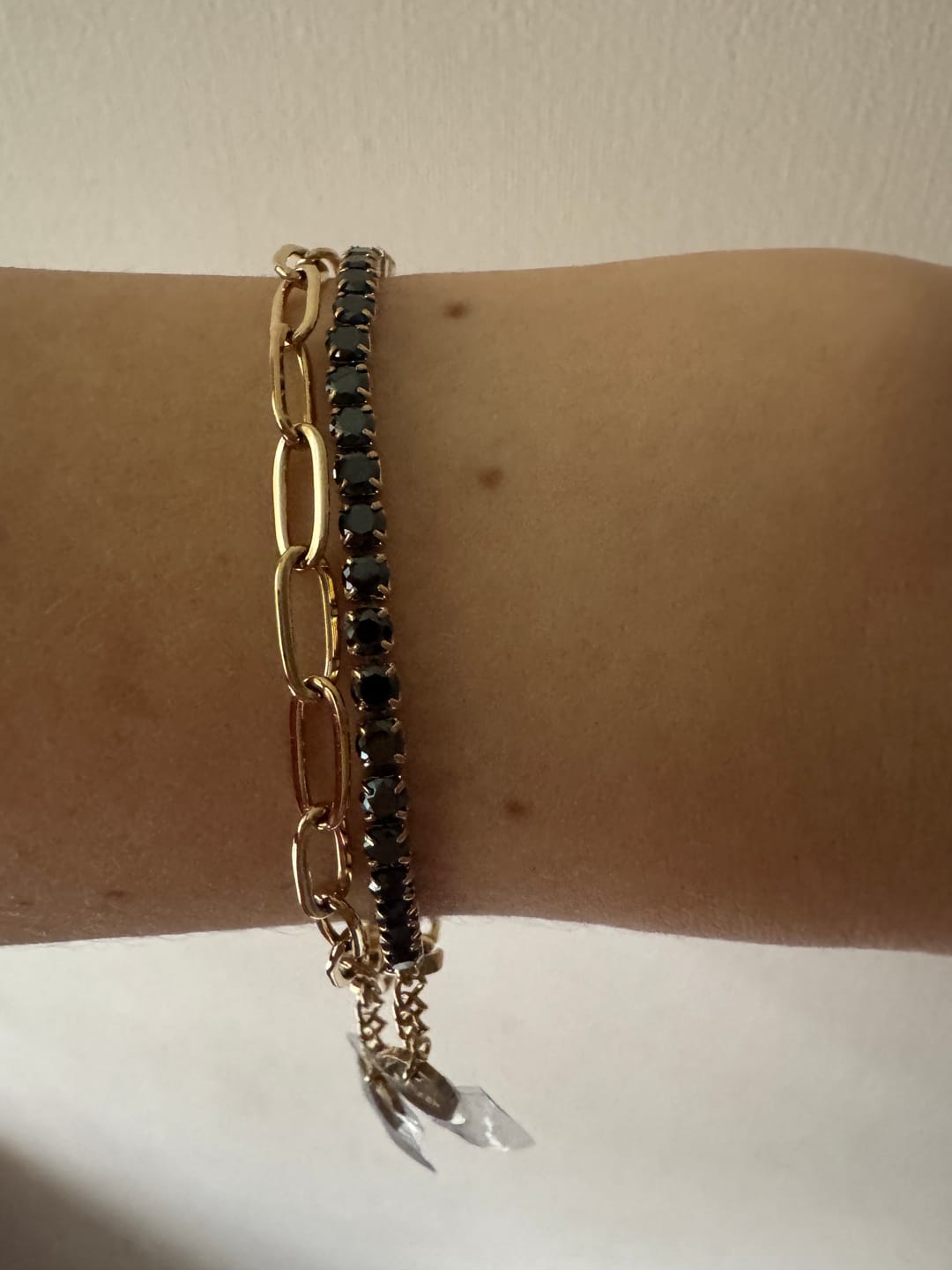 Customer photo review of Jade Gold Black Bracelet
