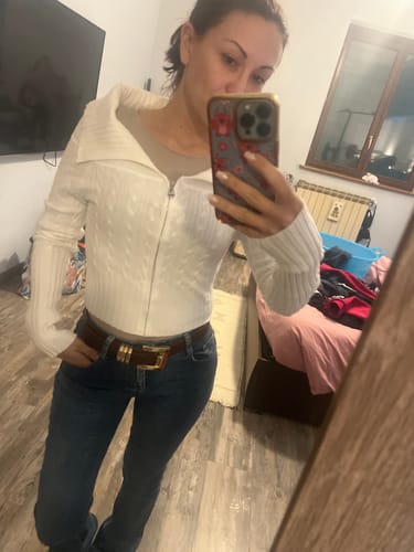 Customer photo review of Maglioncino con zip - bianco