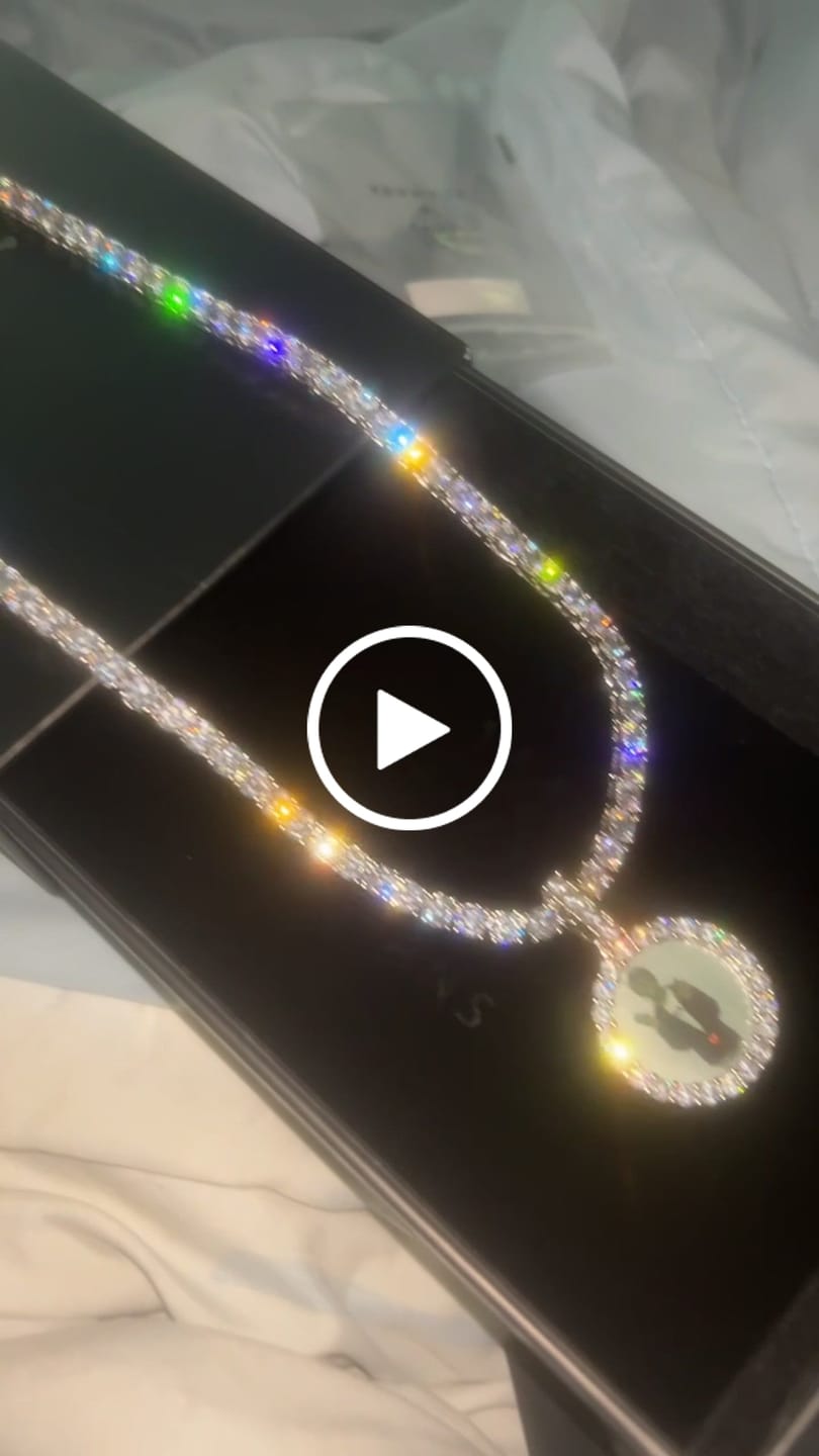 Customer video review of Diamond Custom Image Circle Pendant