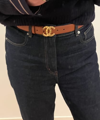 Customer photo review of CC 30MM BELT IN BRONZE BROWN SMOOTH CALFSKIN WITH GOLD HARDWARE