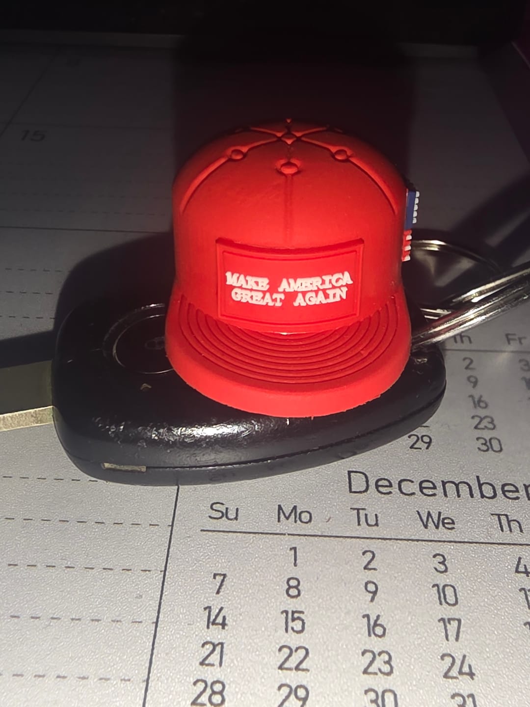 Customer photo review of MAGA Hat Keychain (Limited Edition)