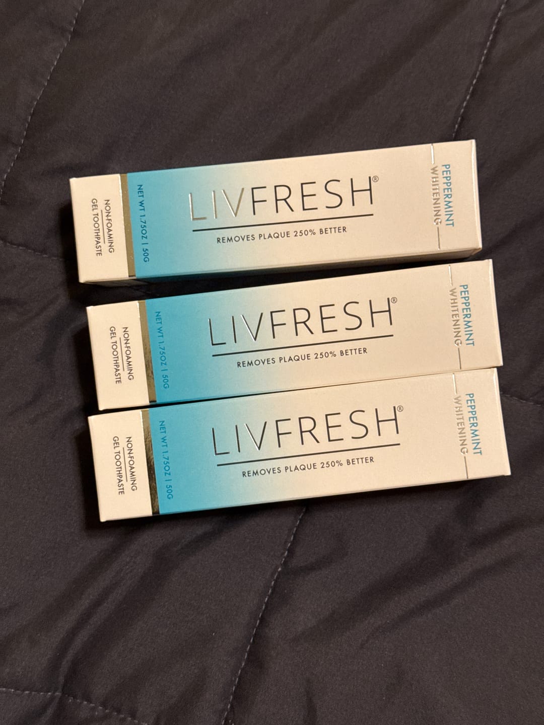 Customer photo review of LivFresh Peppermint Gel Toothpaste - 4 Pack - FERMAT