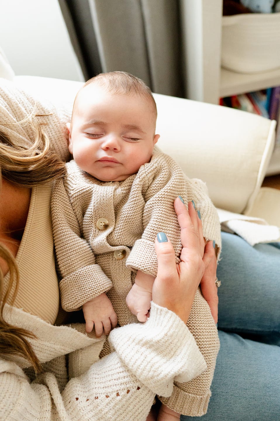 Customer photo review of Luna + Luca Pom Beanie - Heather Beige