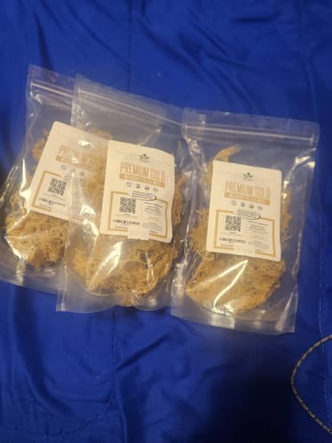 Customer photo review of PREMIUM GOLD WILDCRAFTED SEA MOSS (SUPER BUNDLE)