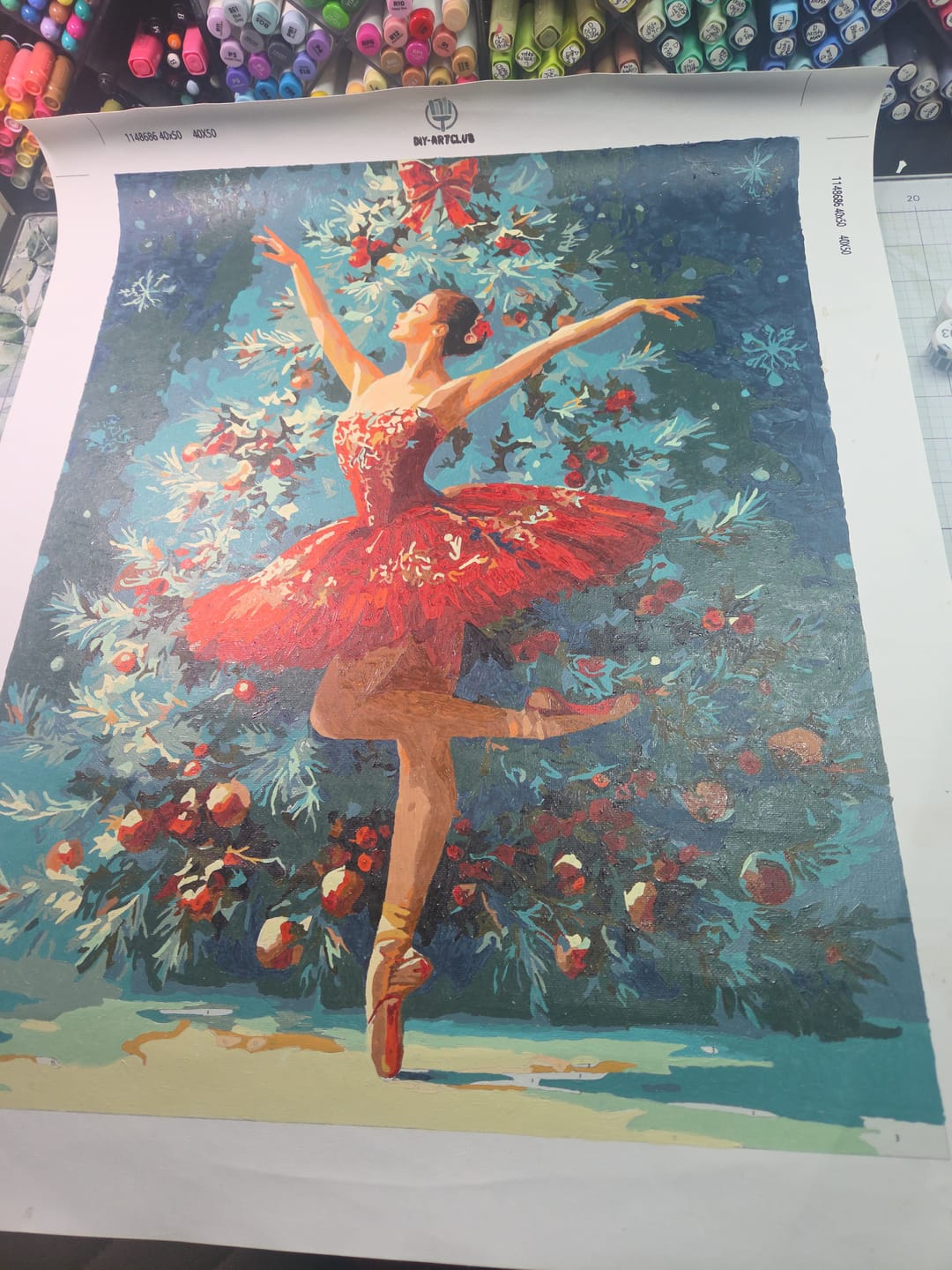 Customer photo review of Festive ballerina | Paint by Number