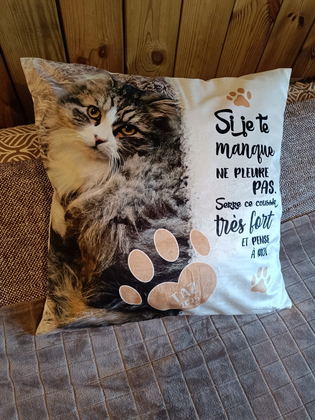 Customer photo review of Si je te manque - Coussin personnalisé