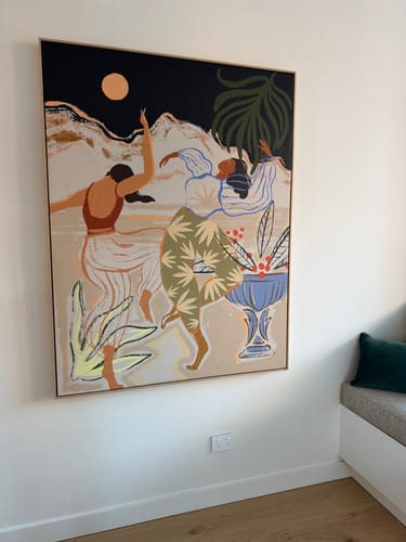 Moonlight Dance · Framed Canvas Wall Art framed in a customer's home - verified photo review