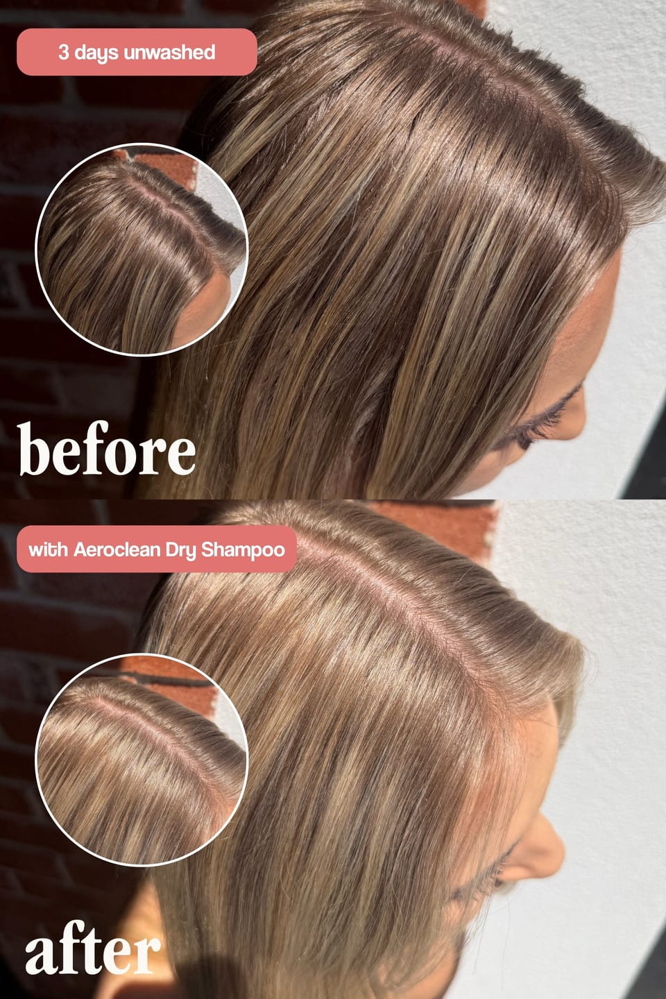 Customer photo review of Aeroclean Dry Shampoo