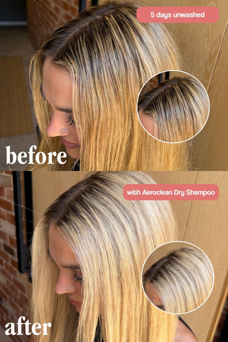 Customer photo review of Aeroclean Dry Shampoo