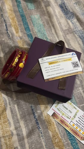 Customer photo review of Anmol Bandhan Gold Bangles –  Love & Togetherness crafted in Gold