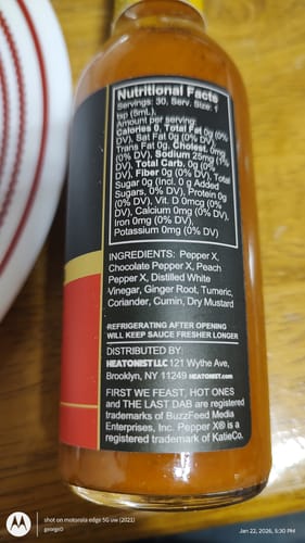 Customer photo review of Hot Ones - The Last Dab XXX Pepper X Hot Sauce