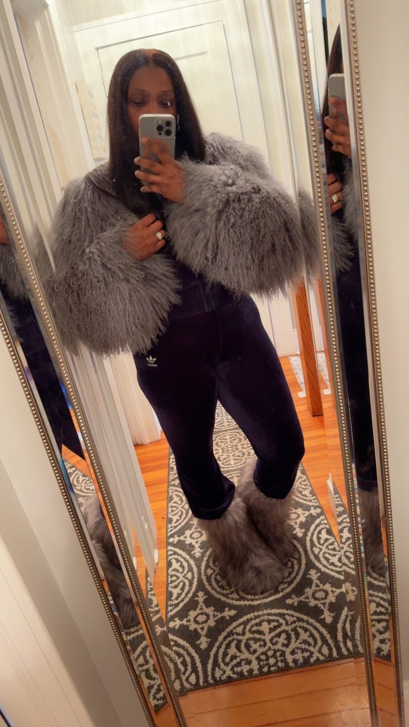 Customer photo review of Gyrls Get Money - Mongolian Crop Fur Coat