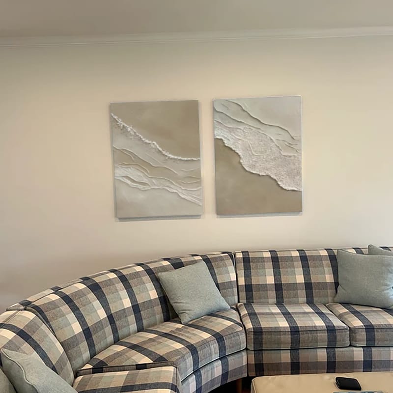 Customer photo review of Ocean Textured Painting Canvas Set of 2 #OP028