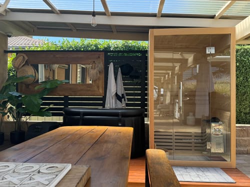 Customer photo review of 2 Person Traditional Sauna - 4.5kw Harvia Heater