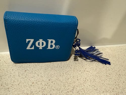 Customer photo review of Blue Tassel Keychain Zipper Wallet