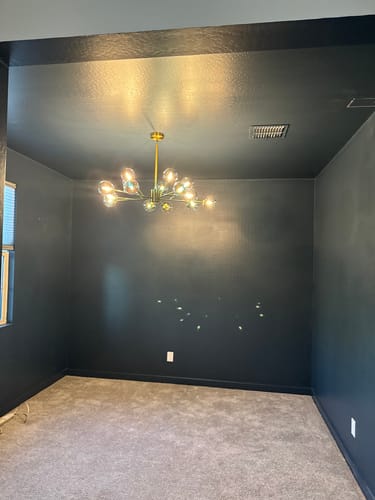 Customer photo review of 15-Light Branch Blue Glass Globe Bubble Chandelier