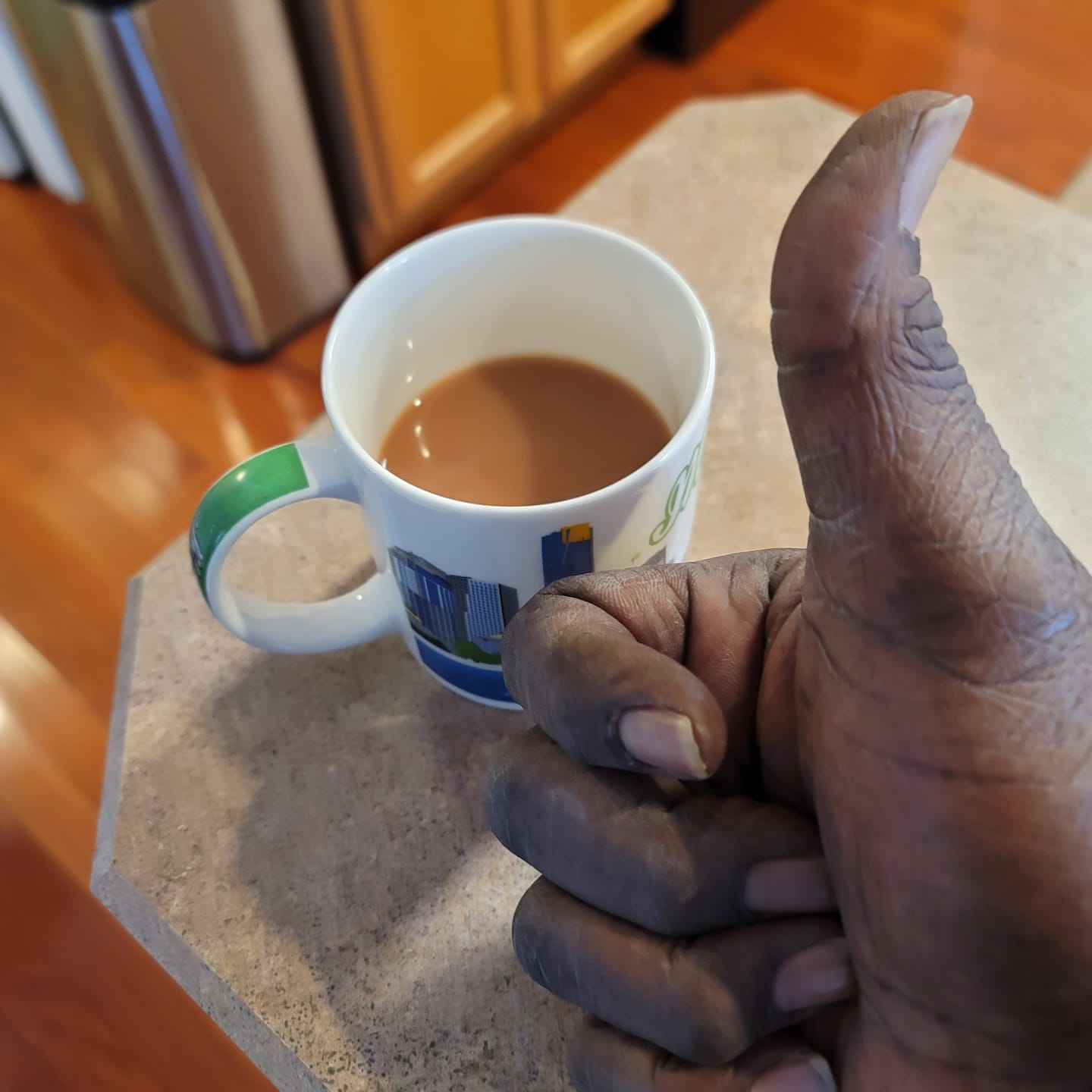 Customer photo review of Plantation Blue 100% Jamaica Blue Mountain Coffee - Dark Roasted Beans (12oz)