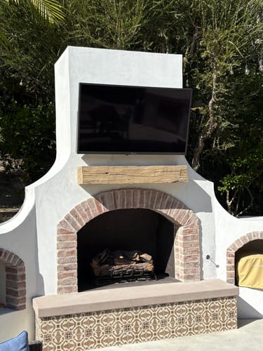 Customer photo review of Tabacco Non-Combustible Concrete Mantel Shelf Pale Honey Finish
