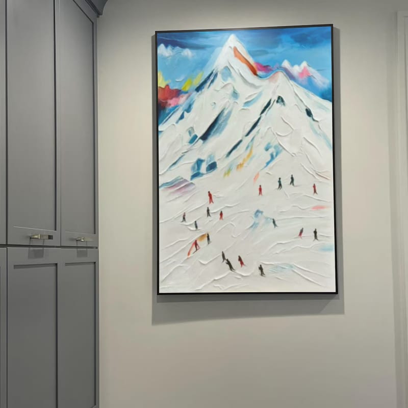 Customer photo review of Skiing Sports Textured Painting Canvas #MS005
