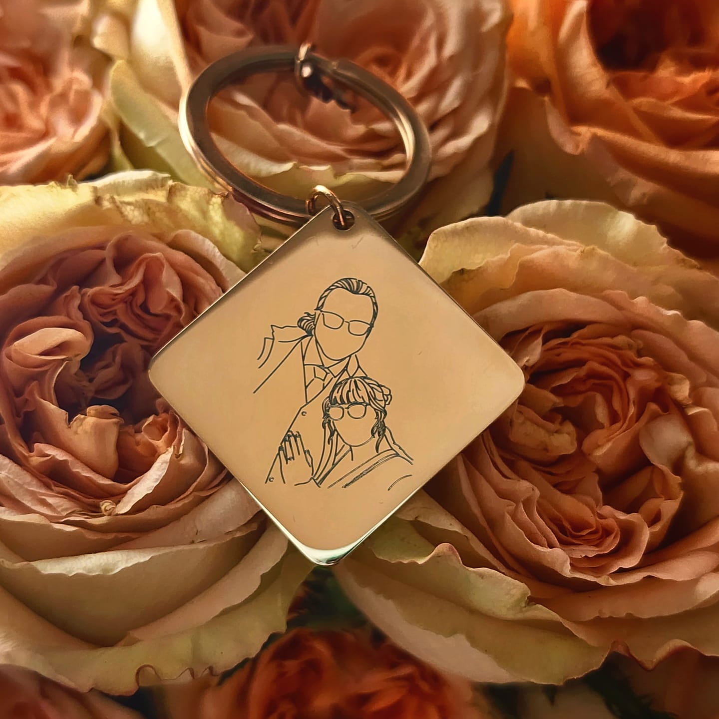 Customer photo review of Soulmate Custom Engraved Photo Keychain